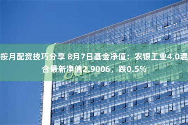 按月配资技巧分享 8月7日基金净值：农银工业4.0混合最新净值2.9006，跌0.5%