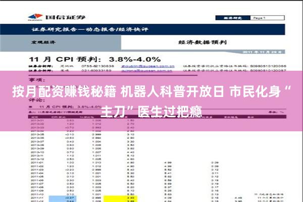 按月配资赚钱秘籍 机器人科普开放日 市民化身“主刀”医生过把瘾